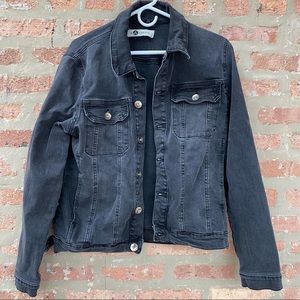 HJ Washed Denim Black Jean Jacket